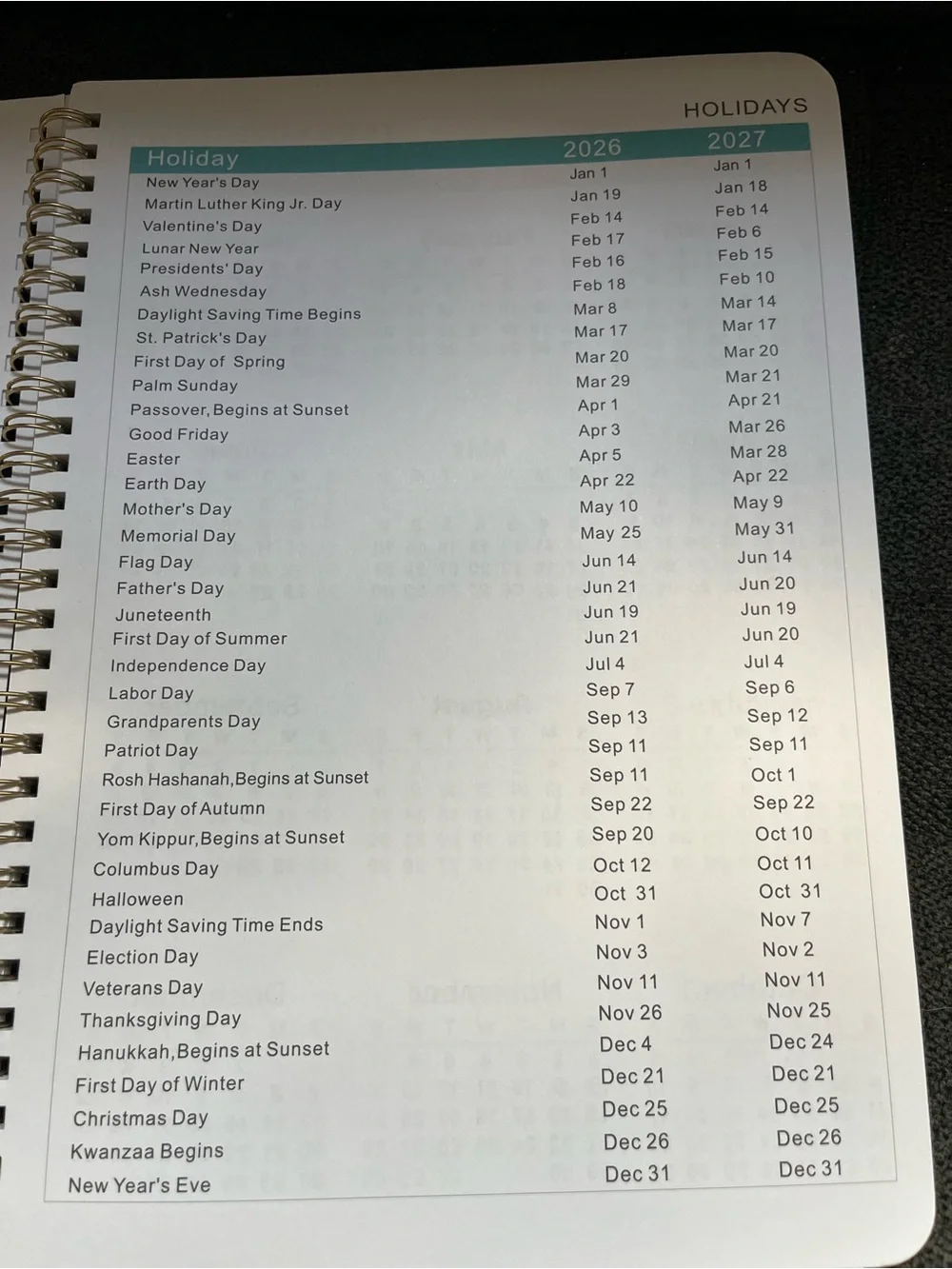 26-27 Monthly Planner - Green Cover with Gold Foil